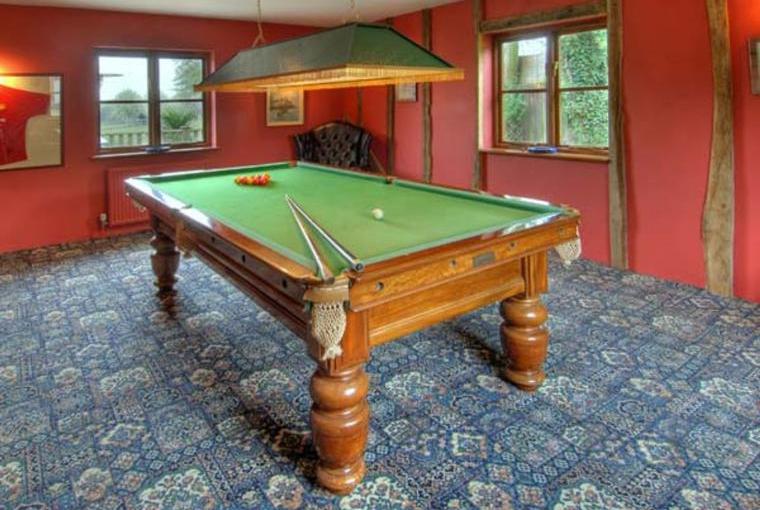 Games room with snooker table